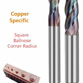 Copper Specific Carbide Flat Ballnose Radius End Mill
